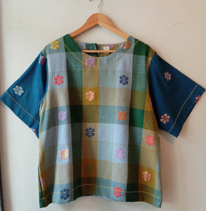 CLASSIC V2: RISA W/ OCEAN SIDE BLUE FLOWERS SLEEVES