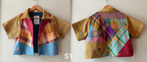 MALAYA COLLECTION: RETASO S1 W/ MUSTARD BAHAY KUBO SLEEVES & COLLAR