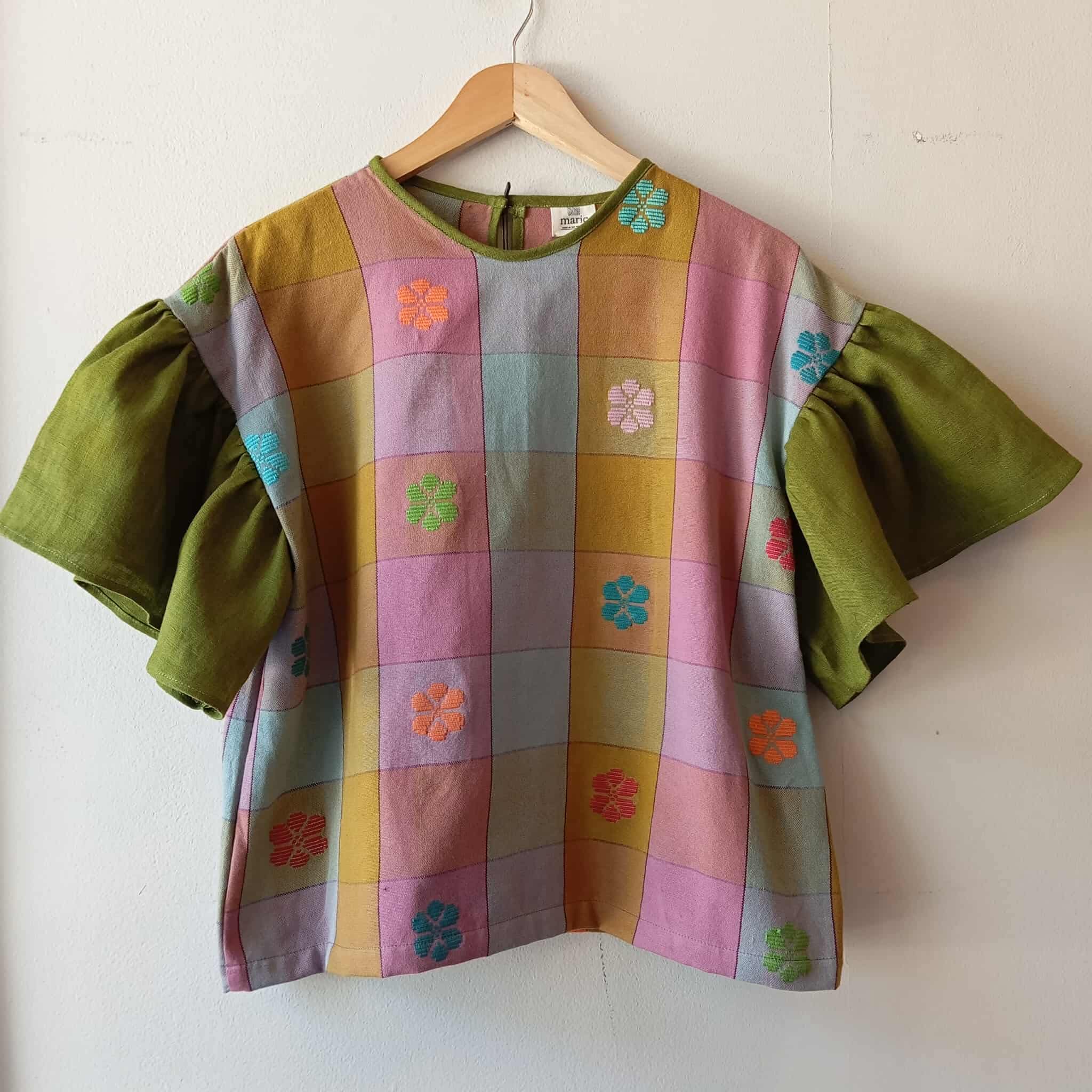 CORAZON: CASSANDRA W/ MOSS GREEN LINEN SLEEVES