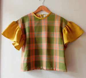 CORAZON: VICENTA W/ MIMOSA YELLOW LINEN SLEEVES