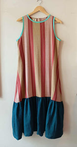 BESTIDA COLLECTION : INOCENCIA V1  SLEEVELESS W/ DARK TEAL LINEN SKIRT (ARTEFINO 2025)