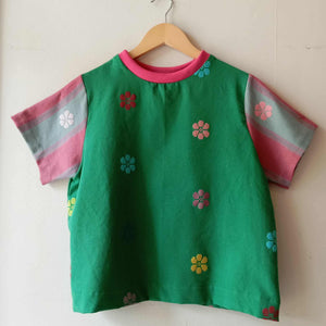 PAMANA V2: GREEN FLOWERS W/ LETICIA SLEEVES / PINK COLLAR