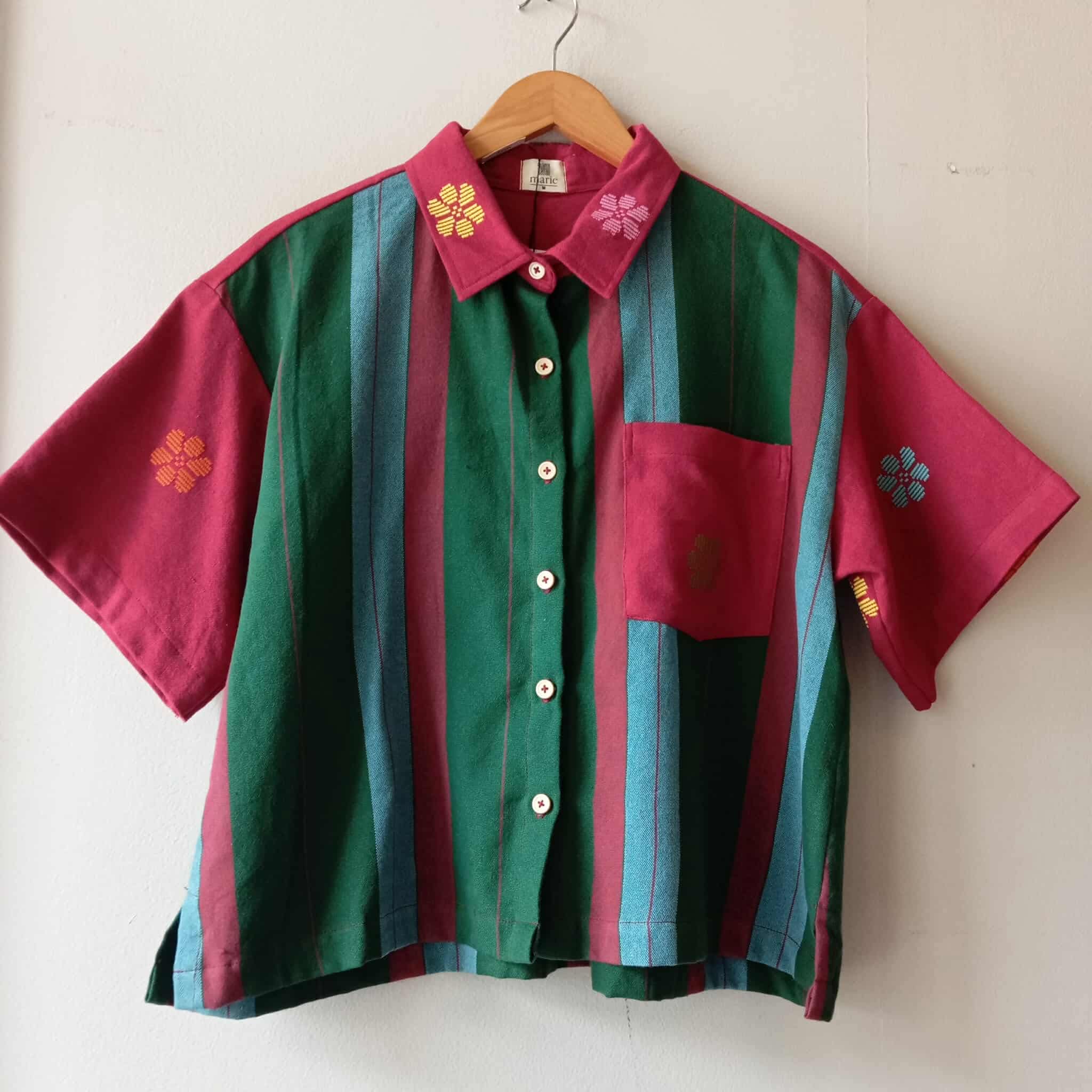 MAKULAY:  LIA FULL W/ RED BUD FLOWERS POCKET / SLEEVES & COLLAR