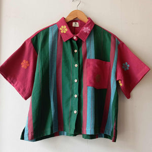 MAKULAY:  LIA FULL W/ RED BUD FLOWERS POCKET / SLEEVES & COLLAR