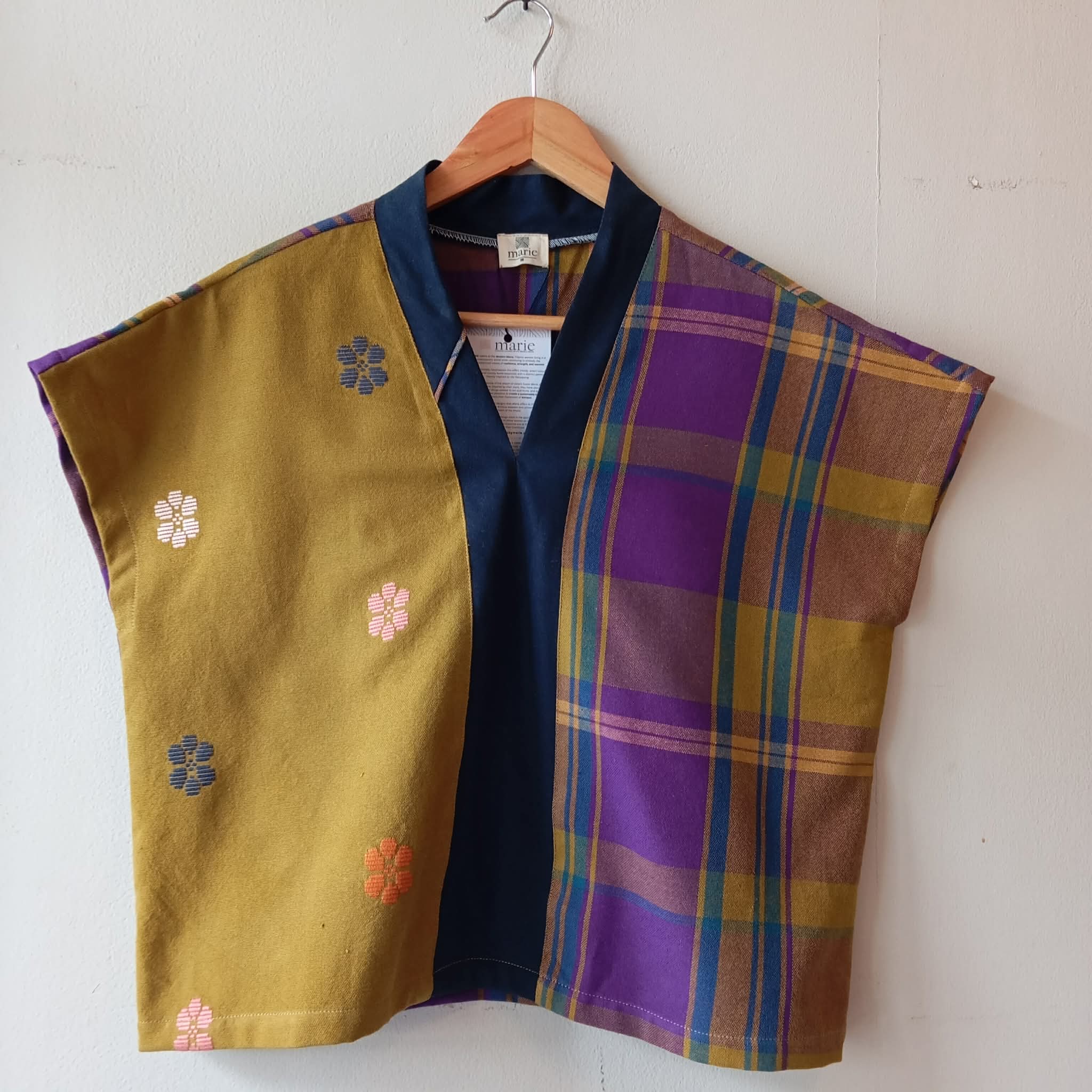 TINGADLAW: MIX NEW OLIVE FLOWERS / LILY W/ NAVY BLUE POLY BIAS