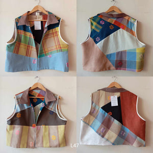 MASINING V1: REVERSIBLE L47 W/ TAUPE BROWN FLOWERS COLLAR