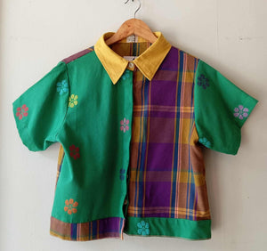MARIKIT: MIX GREEN FLOWERS / LILY W/ GREEN FLOWERS SLEEVES