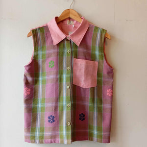 KINAIYA: PAULA W/ PINK LINEN POCKET AND COLLAR