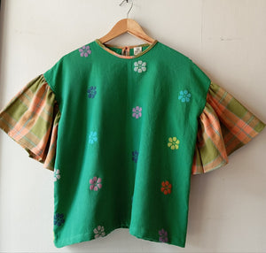 CORAZON: GREEN FLOWERS W/ VICENTA SLEEVES