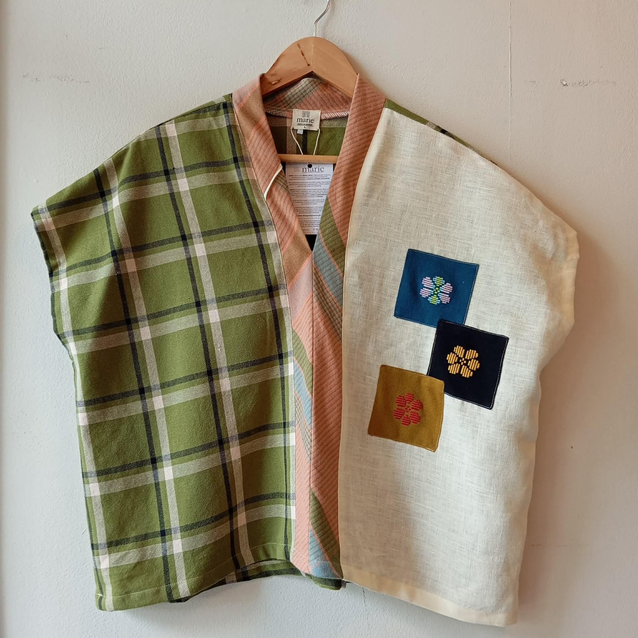 TINGADLAW: MIX ELOISA / CREAM LINEN W/ FLOWERS PATCHES W/ VERONICA BIAS