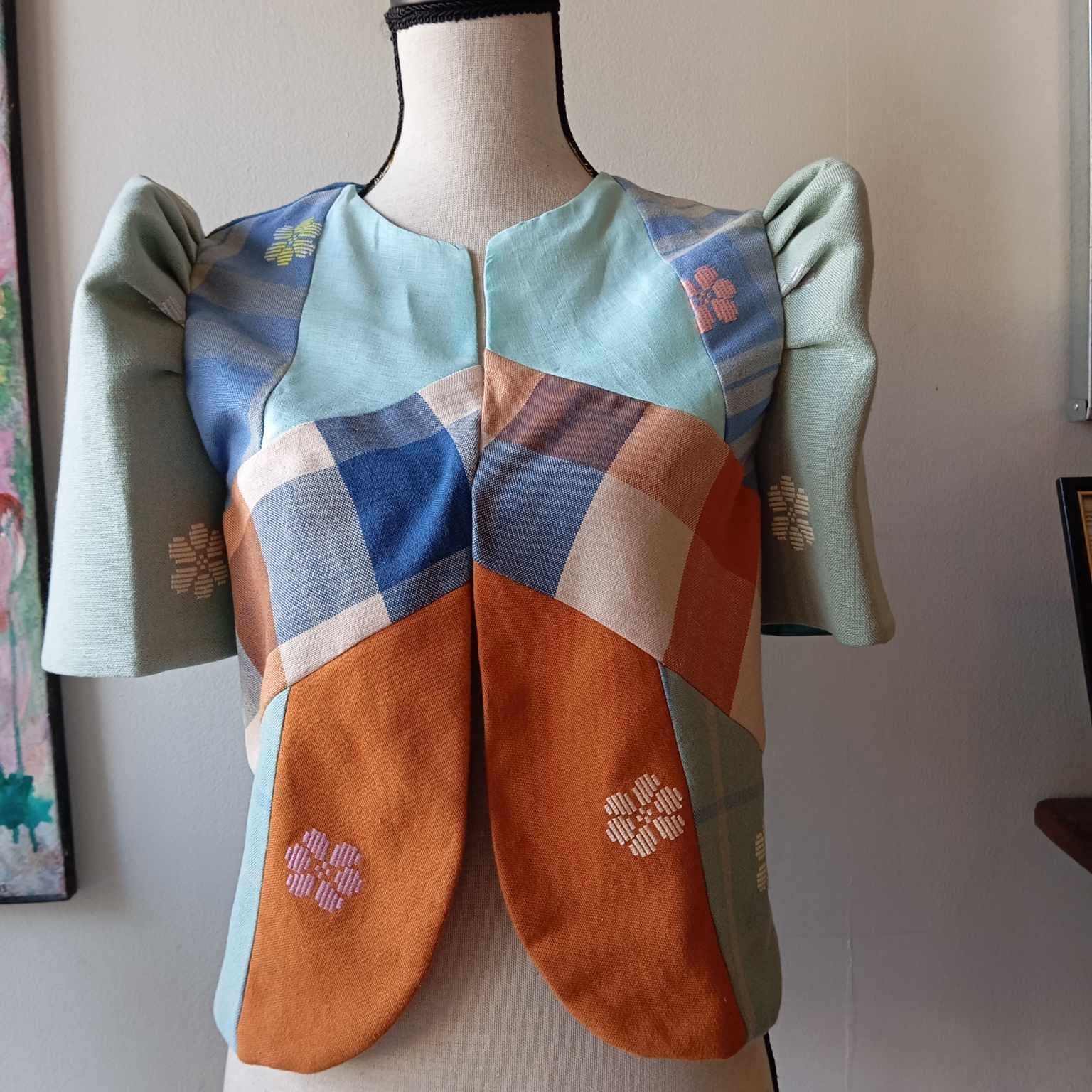 BOLERO: RETASO M34 W/  CELADON FLOWERS SLEEVES