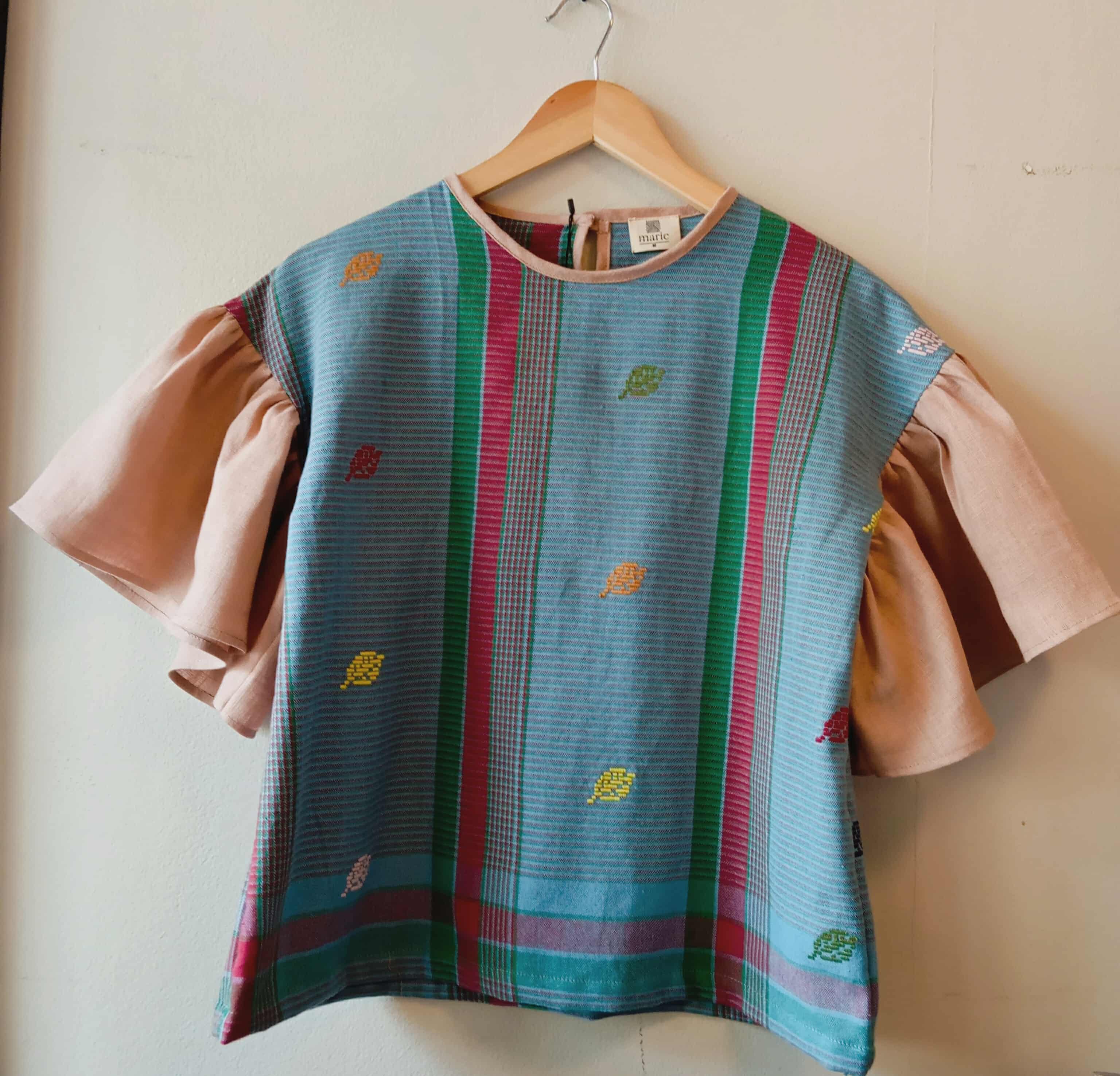 CORAZON: INES LEAVES W/ MISTY ROSE LINEN SLEEVES