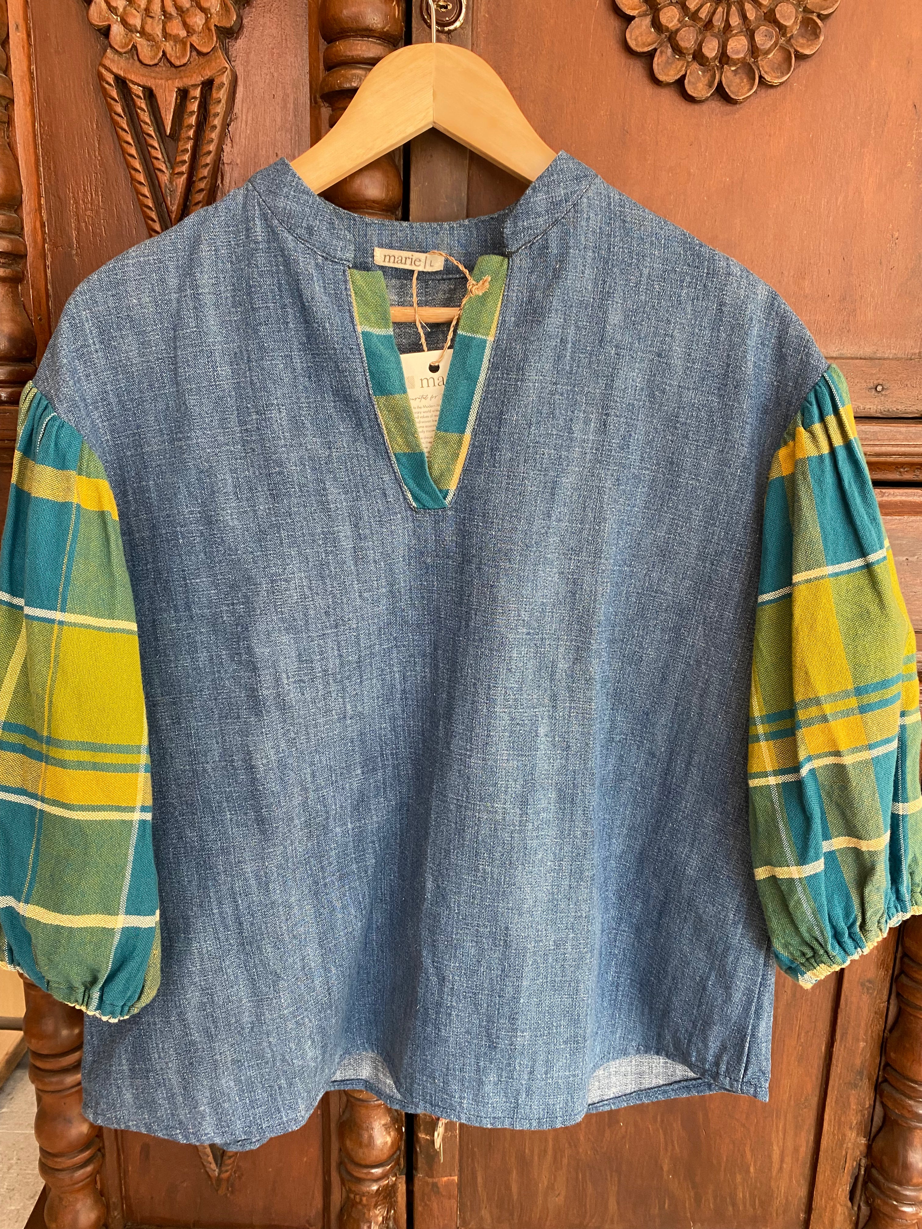 MADAYAW: denim w/ solana sleeves